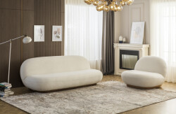 Tedy Divan Dəsti 3+1 - Beyaz - Eymense