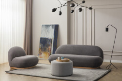 Tedy Divan Dəsti 3+1+Pufik - Gri - Eymense