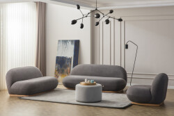 Tedy Divan Dəsti 3+2+1+Puf - Gri - Eymense