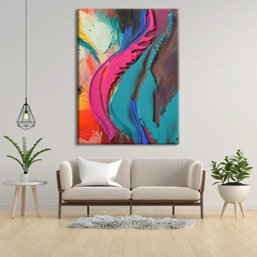 Textured Abstract Kətan Tablo TB2099 - 1