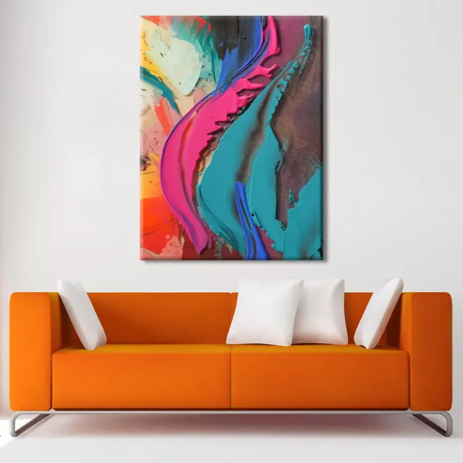 Textured Abstract Kətan Tablo TB2099 - 2