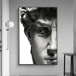 The Statue Left Closed Eye Kətan Tablo TB1233 - 1