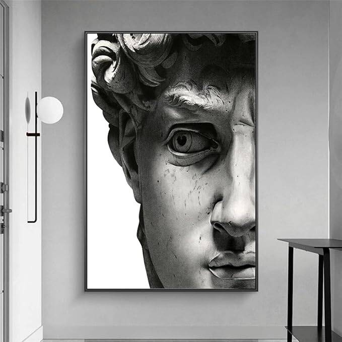 The Statue Left Closed Eye Kətan Tablo TB1233 - 1