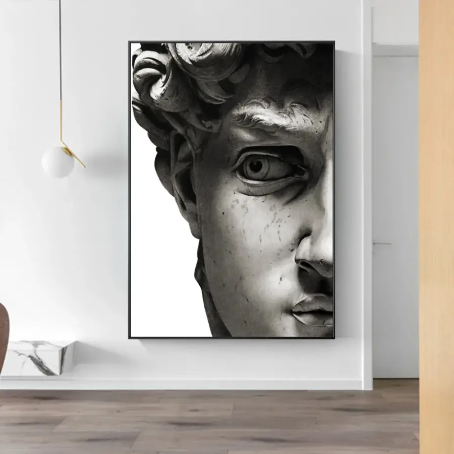 The Statue Left Closed Eye Kətan Tablo TB1233 - 2
