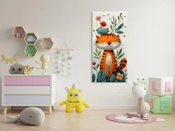 Tiger with Bird Kətan Tablo TB2089 - 2