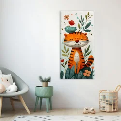 Tiger with Bird Kətan Tablo TB2089 - 1