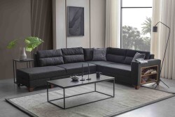 Tloft Künc Divan Dəsti Keten - Antrasit - Eymense