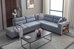 Tloft Künc Divan Dəsti Keten - Gri - Eymense (1)