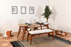 Touch İskandinav 2 Stul Benchli Masa Dəsti - Vow