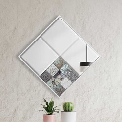 Traverten Bizoteli Güzgü 62 cm * 62 cm - Alaska - Bluecape (1)