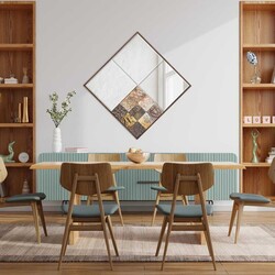 Traverten Bizoteli Güzgü 62 cm * 62 cm - Lyon - Bluecape (1)