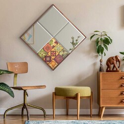 Traverten Bizoteli Güzgü 62 cm * 62 cm - Hazan - Bluecape (1)