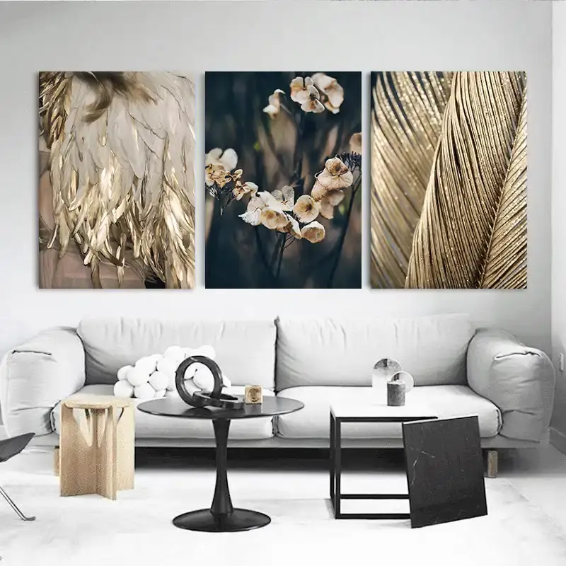 Tree Nature Branch 3'lü Set Kətan Tablo TB1357 - 3