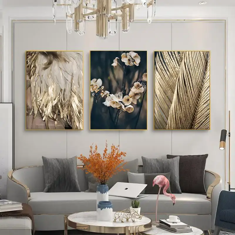 Tree Nature Branch 3'lü Set Kətan Tablo TB1357 - 2