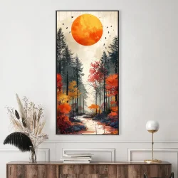 Treetops at Dusk Kətan Tablo TB2137 - 1