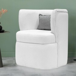 Trento Berjer Kreslo - Ağ - Zemhome