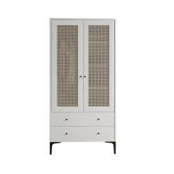 Trio Həsirli 2 Qapılı Dolab - Ağ - 4