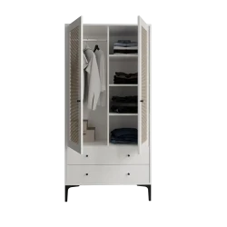 Trio Həsirli 2 Qapılı Dolab - Ağ - 5
