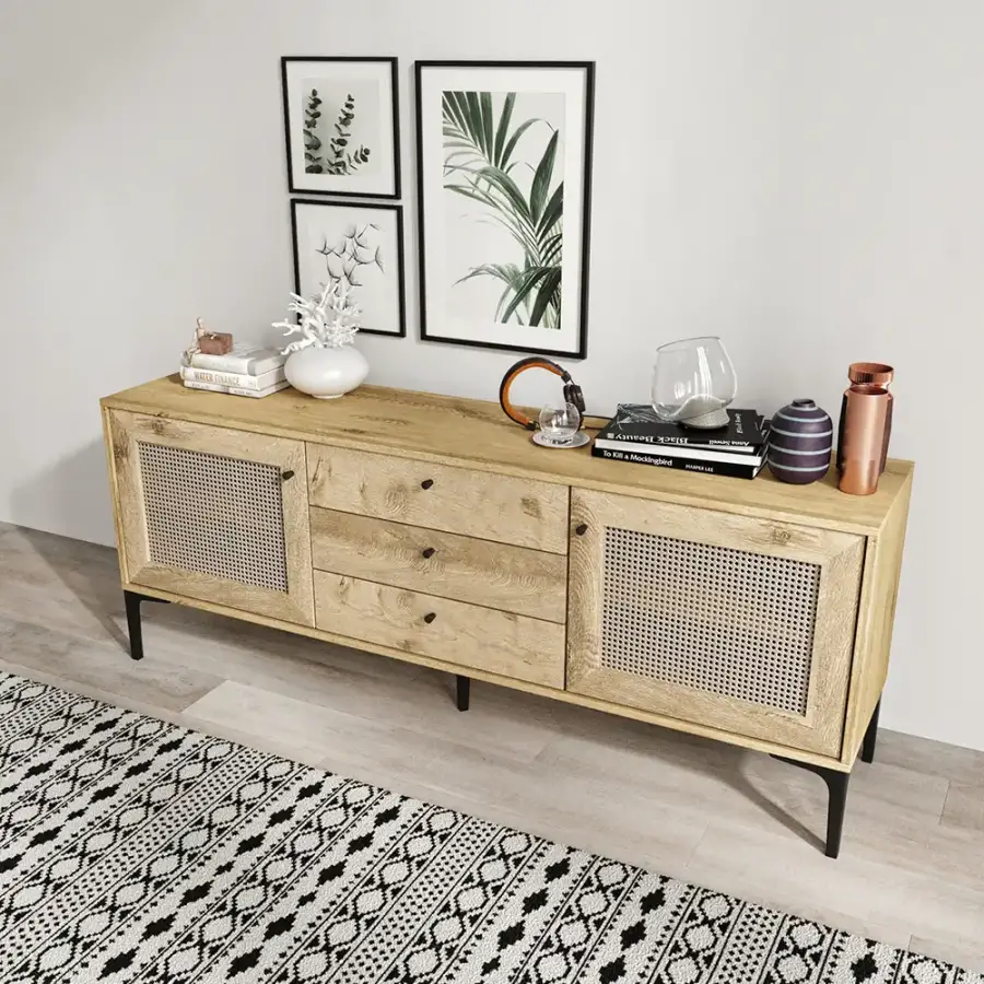 Trio Həsirli 3 Siyirtməli Konsol - Meşə - 4
