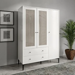 Trio Həsirli 3 Qapılı Dolab - Ağ - Venatto (1)