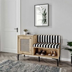 Trio Həsirli Ayaqqabı Dolabı - Meşə - Venatto