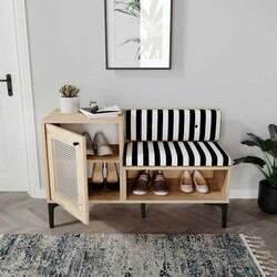 Trio Həsirli Ayaqqabı Dolabı - Meşə - Venatto (1)