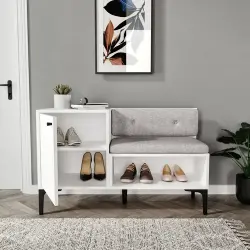 Trio Ayaqqabı Dolabı - Ağ/Krem - Venatto (1)