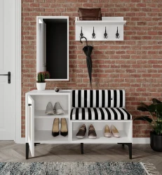 Trio Life Dəhliz Dolabı və Ayaqqabı Dolabı - Ağ - 4