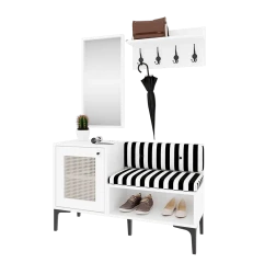 Trio Life Dəhliz Dolabı və Ayaqqabı Dolabı - Ağ - 1