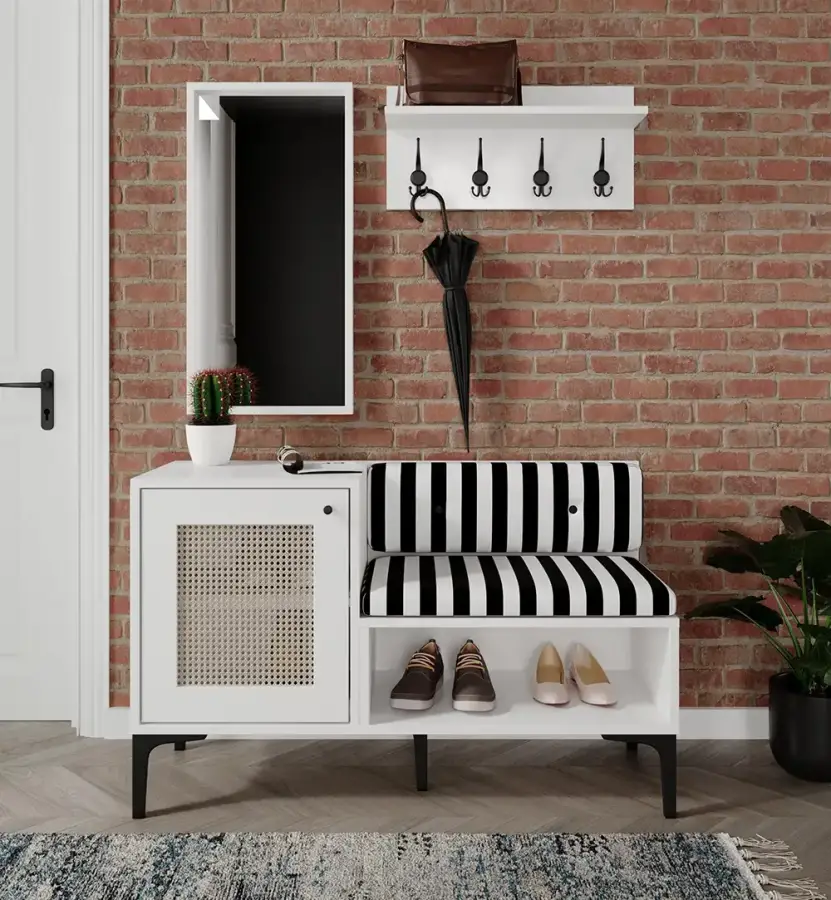 Trio Life Dəhliz Dolabı və Ayaqqabı Dolabı - Ağ - 2