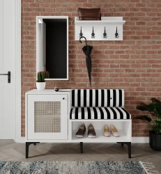 Trio Life Dəhliz Dolabı və Ayaqqabı Dolabı - Ağ - Venatto (1)