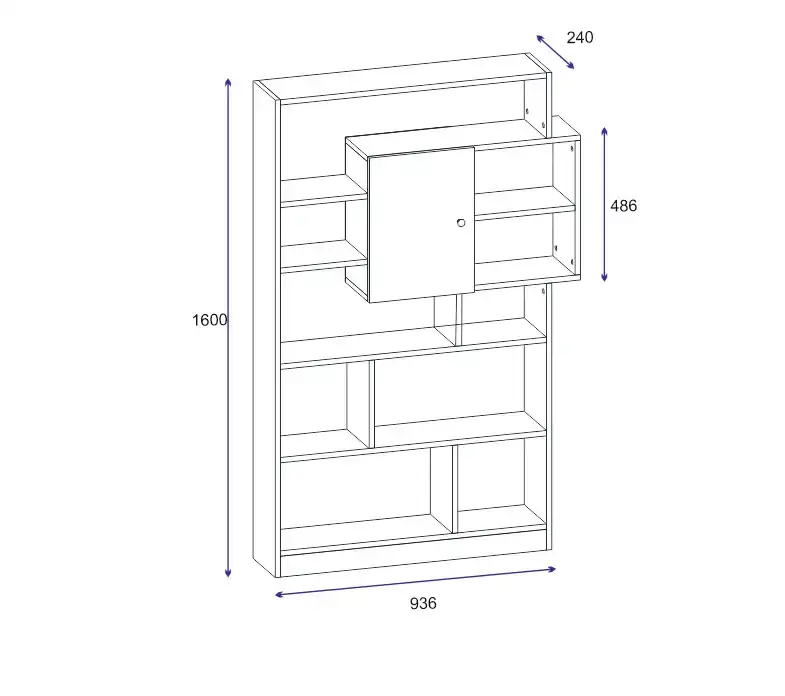 Tuga Kitab Rəfi - Cəviz/Ağ - 5