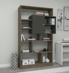 Tuga Kitab Rəfi - Cəviz/Antrasit - Modev (1)