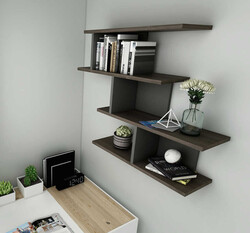 Tulipon Divar Rəfi - Antrasit/Cəviz - Modev