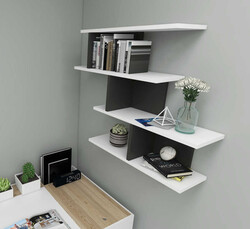 Tulipon Divar Rəfi - Ağ/Antrasit - Modev