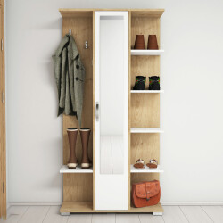 Umba Güzgülü Dəhliz Dolabı - Ağ/Meşə - Modev (1)