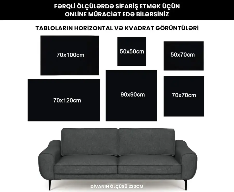Unicorn 3'lü Set Kətan Tablo TB1421 - 2