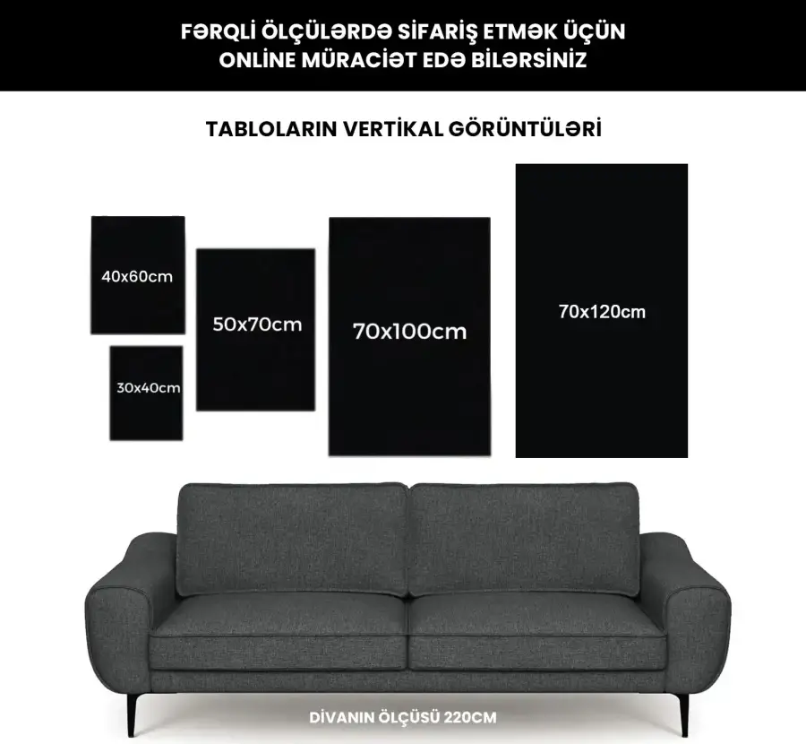 Unicorn 3'lü Set Kətan Tablo TB1421 - 3