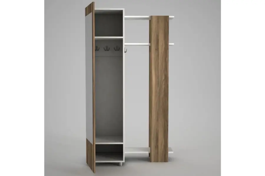 Urban Güzgülü, Asılqanlı Dəhliz Dolabı - Cəviz/Ağ - 4