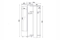 Urban Güzgülü, Asılqanlı Dəhliz Dolabı - Cəviz/Ağ - 5