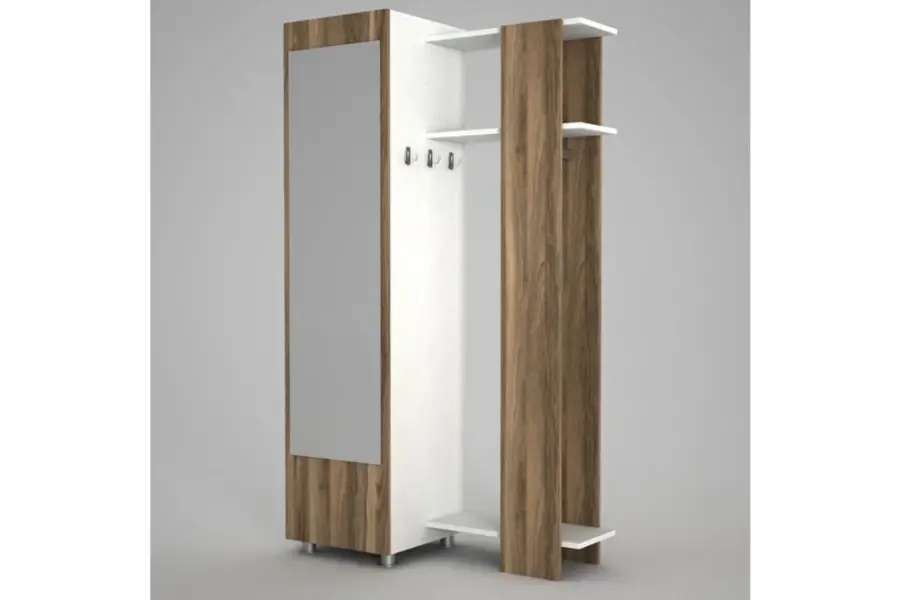 Urban Güzgülü, Asılqanlı Dəhliz Dolabı - Cəviz/Ağ - 6