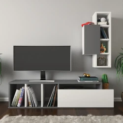 Urla Tv Stend - Antrasit/Ağ 