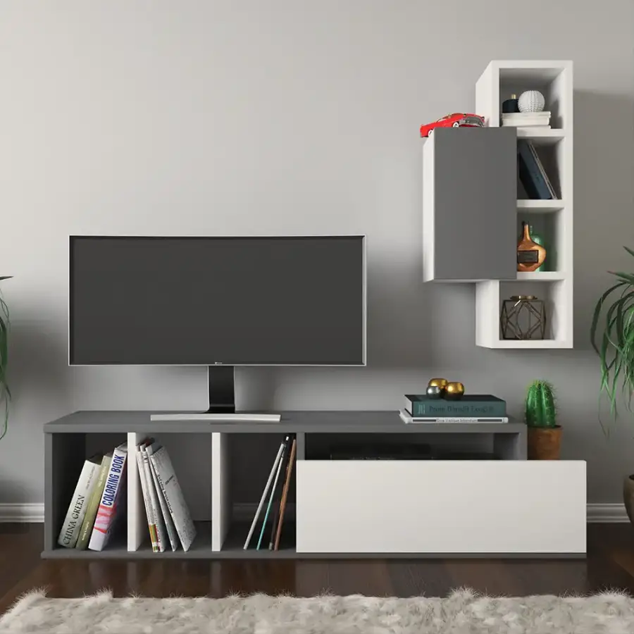 Urla Tv Stend - Antrasit/Ağ - 1