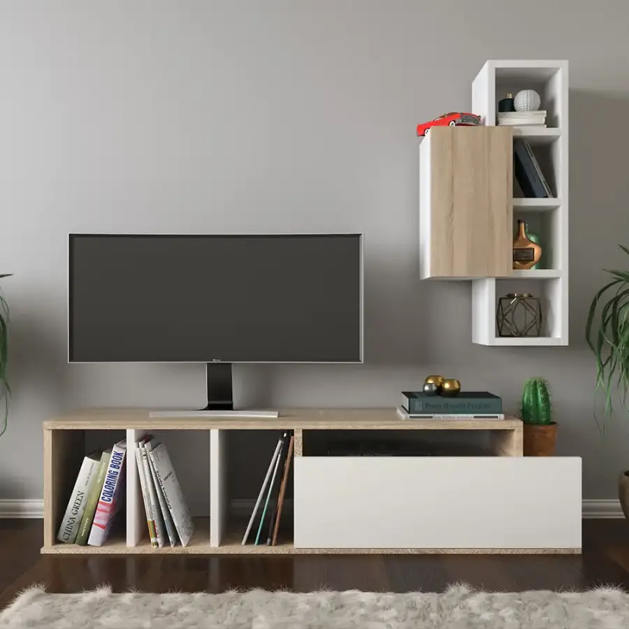 Urla Tv Stend - Meşə/Ağ - 1