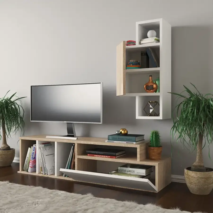 Urla Tv Stend - Meşə/Ağ - 2