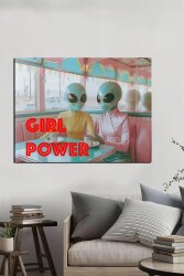Uzaylı Girl Power Kanvas Tablo - Markaev