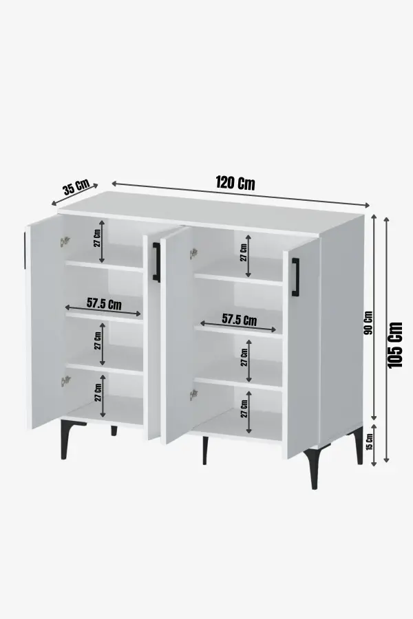 Valencia Çox Məqsədli Dolab - Ağ - 5