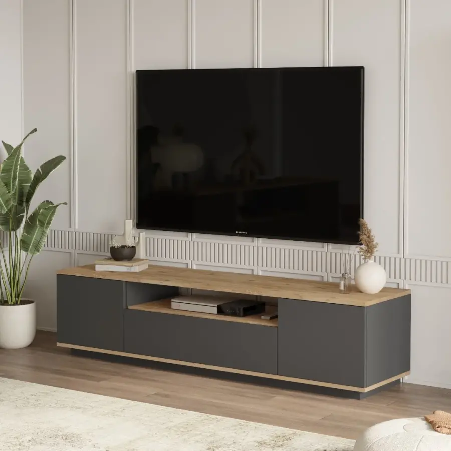 Vegase Tv Stend - Antrasit/Meşə - 1
