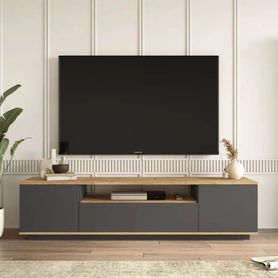 Vegase Tv Stend - Antrasit/Meşə - 3