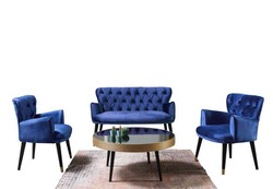 Vegas 3lü Çay Seti Divan Kreslo Dəsti Indigo - Vistaso Concept (1)